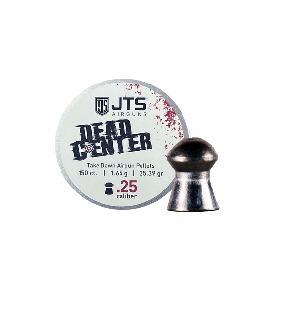 JTS JAC102 Dead Center Precision .25 cal, 1.645g (25.39gr) 150 ct Domed Pellets